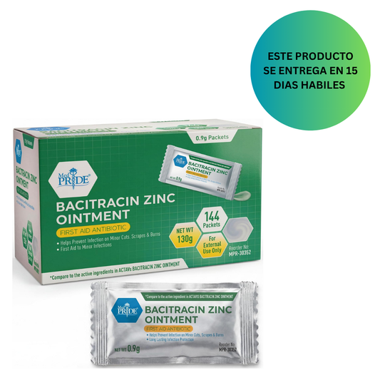 MED PRIDE Ungüento de zinc de bacitracina, crema antibiótica para heridas, quemaduras, cortes, 144 paquetes