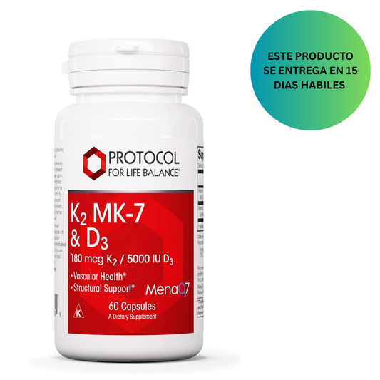Protocol For Life Balance - K2 MK-7 y D3 - 60 Capsulas