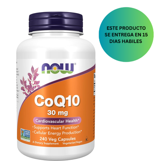 NOW Suplementos, CoQ10 30 mg, 240 Cápsulas Vegetales