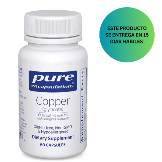 Pure Encapsulations Glicinato de Cobre, 60 Cápsulas