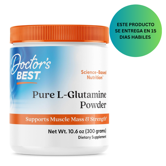 Doctors Best Pure L - Suplemento en polvo de glutamina, 300gr