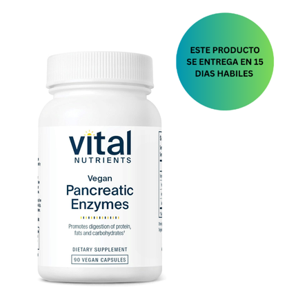 Enzimas pancreáticas veganas Vital Nutrients, 90 cápsulas