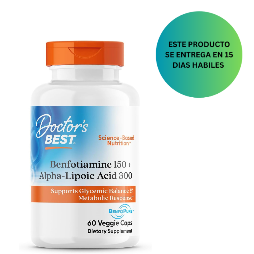 Doctor's Best Benfotiamine 150 + ácido alfa lipoico 300, 60 cápsulas vegetales