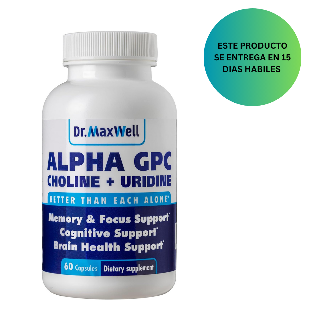 Dr. MaxWell Alpha GPC 600 mg + Uridina, 60 capsulas