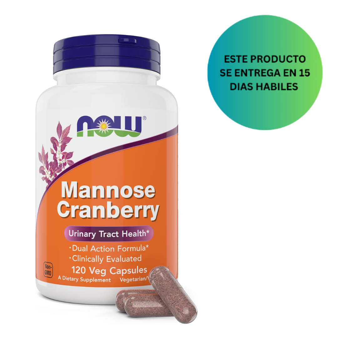 Vitamina Mannose 450mg -  Cranberry 250mg ,  120 capsulas - Now