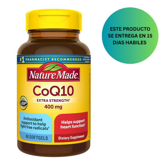 Nature Made CoQ10 (Coenzima Q 10) 400 mg, 40 Cápsulas de gel