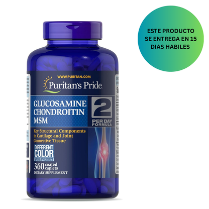 Puritan's Pride Glucosamina, condroitina y MSM, 360 Tabletas
