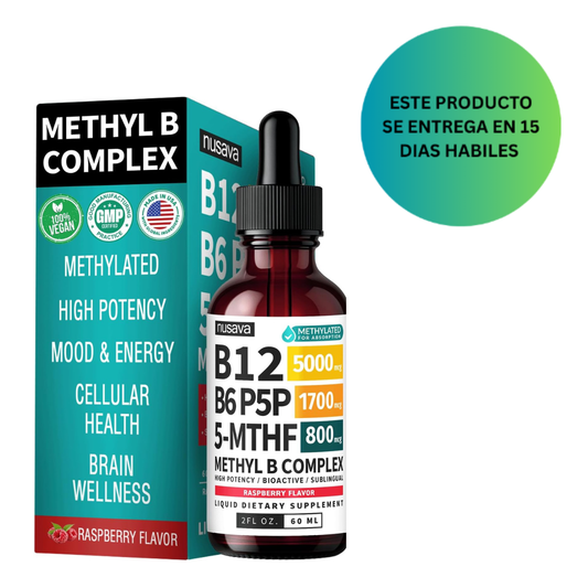 NUSAVA gotas líquidas de complejo B metilado, 60ml