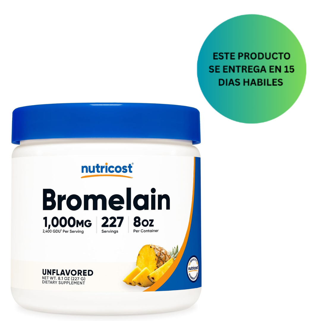 Nutricost Bromelina en polvo de 227gr, sin OMG, vegetariana, sin gluten