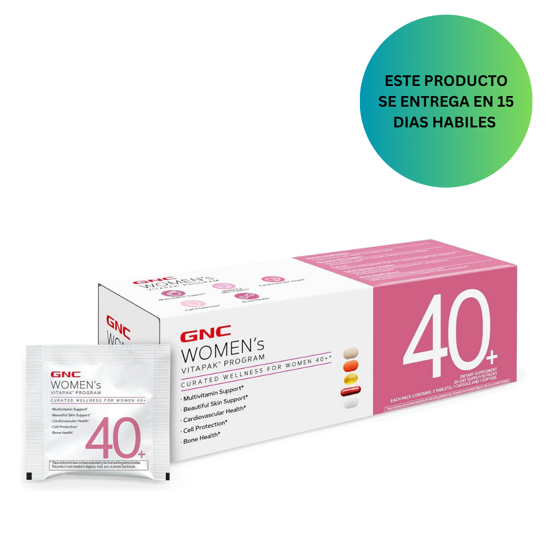 GNC Vitapak para mujeres 40+, paquete multivitamínico 5 en 1, 30 porciones