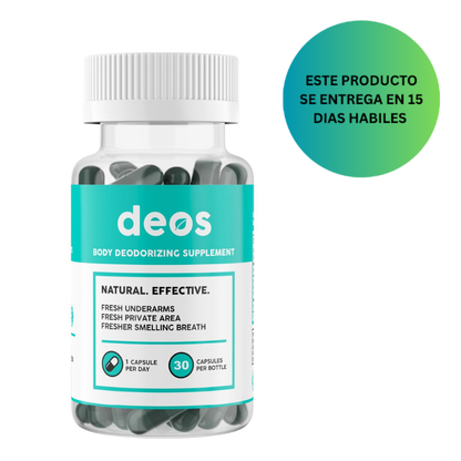 DEOS, Suplemento desodorante interno [control natural de olores] 30 Cápsulas