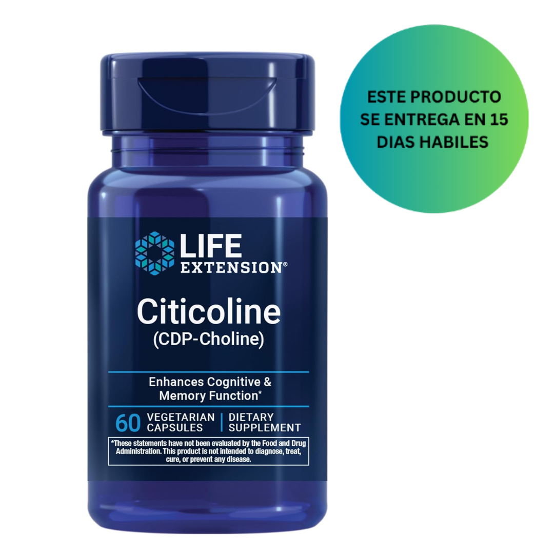 Life Extension Citicolina (CDP-Colina), 60 Cápsulas