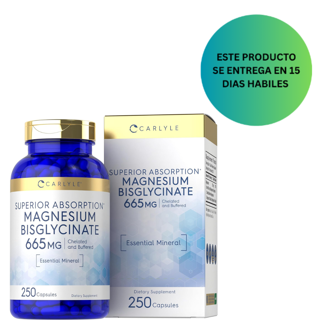 Carlyle Bisglicinato de magnesio tamponado 665 mg | 250 cápsulas