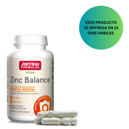 Balance de zinc Jarrow Formulas, 100 cápsulas