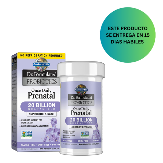 Garden of Life Dr. Formulated, probióticos para tomar una vez al día prenatal, 30 capsulas