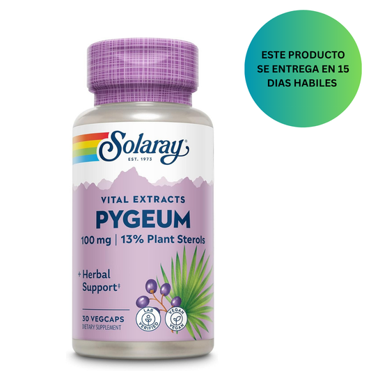 SOLARAY Extracto de corteza de Pygeum, 30 cápsulas vegetales