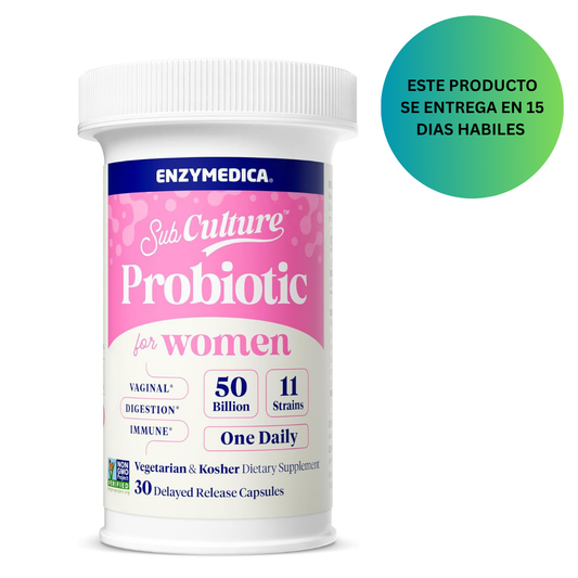 Enzymedica SubCulture - Probióticos para mujeres, 50 mil millones de UFC, 30 cápsulas