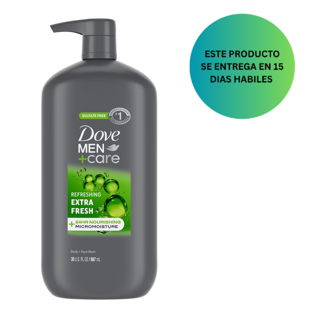 Gel de ducha y rostro Dove Men+Care para hombre, 887 ml