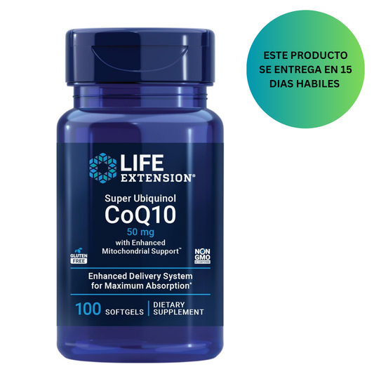 Life Extension Super Ubiquinol CoQ10 con apoyo mitocondrial mejorado, 50mg, 100 softgels