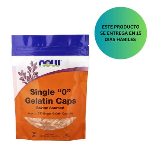 NOW Foods, Cápsulas de gelatina individuales "0", Aprox. 250 cápsulas vacías, 24 g