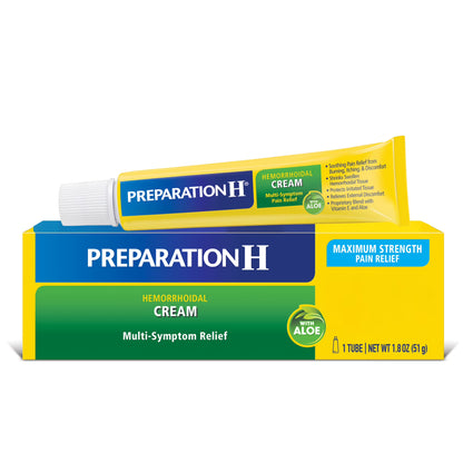 Crema para hemorroides Preparation H de máxima potencia con aloe para un alivio inmediato