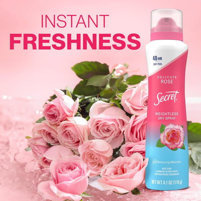 Desodorante Secret Weightless Dry Spray para mujer, 116g