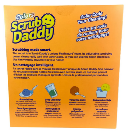 Scrub Daddy Esponjas de color – Esponjas multiusos sin arañazos para limpieza de cocina, baño y hogar – Hechas con espuma de polímero sin BPA - 8 unidades