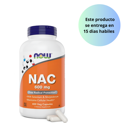Now NAC 600 mg, 400 cápsulas vegetales