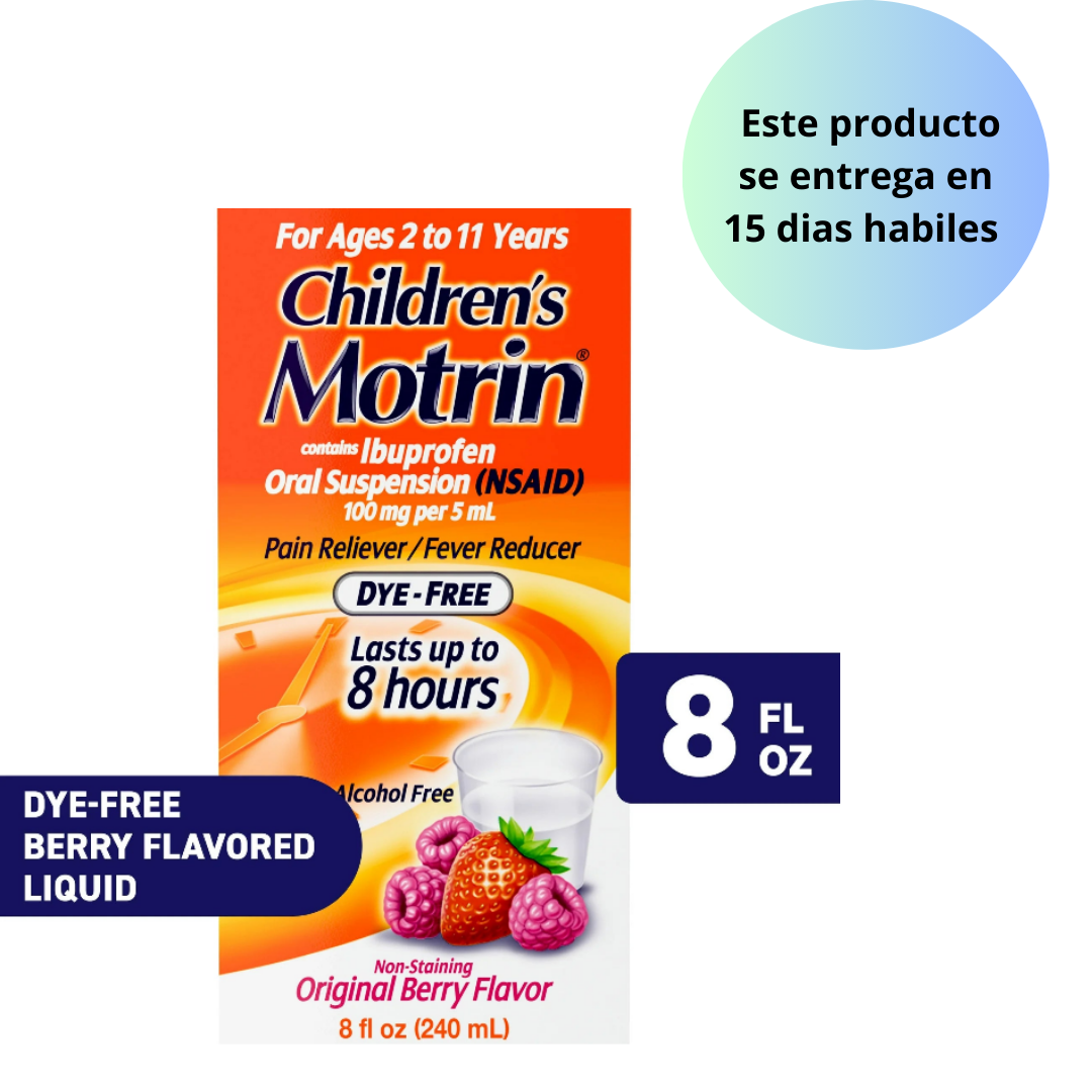 Children's Motrin Ibuprofeno Medicina para Niños, Sabor a Bayas, 8 fl. oz