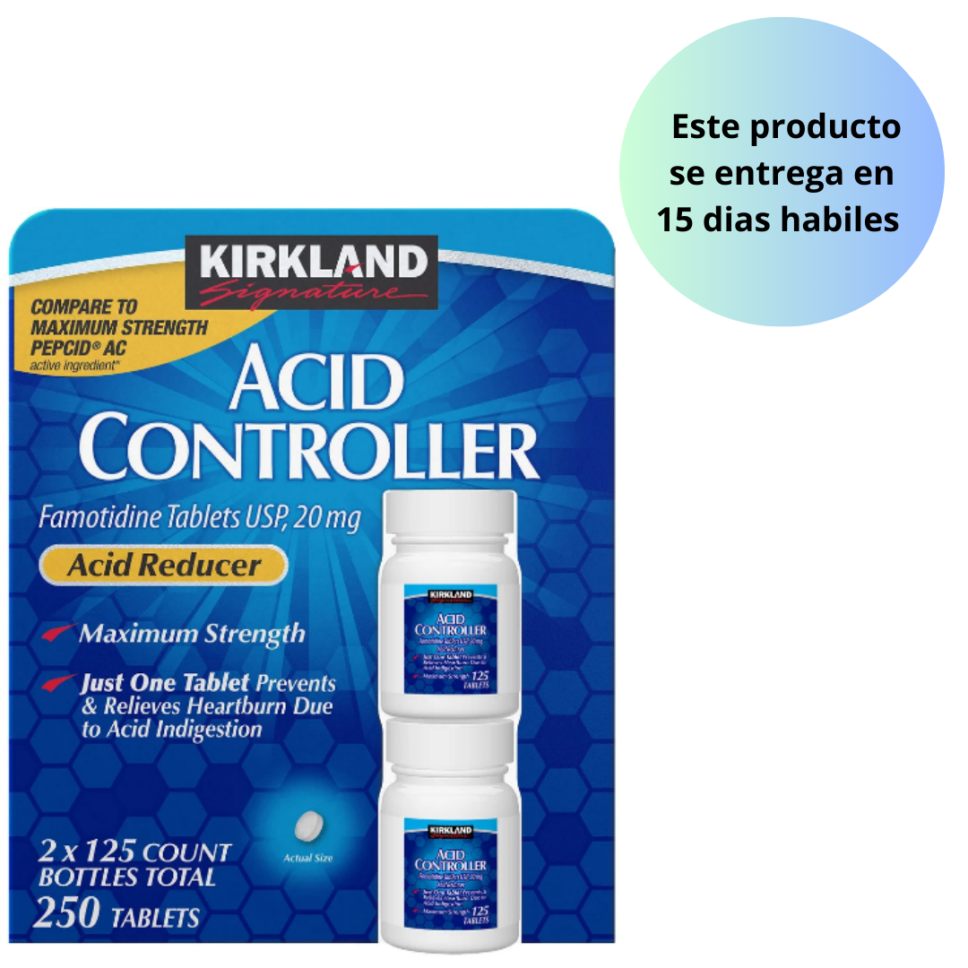 Kirkland Signature Acid Controller 20 mg., 250 Tabletas - PACK DE DOS UNIDADES