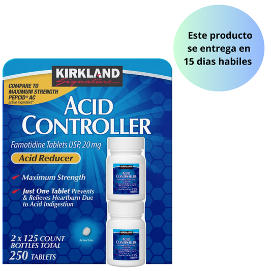 Kirkland Signature Acid Controller 20 mg., 250 Tabletas - PACK DE DOS UNIDADES