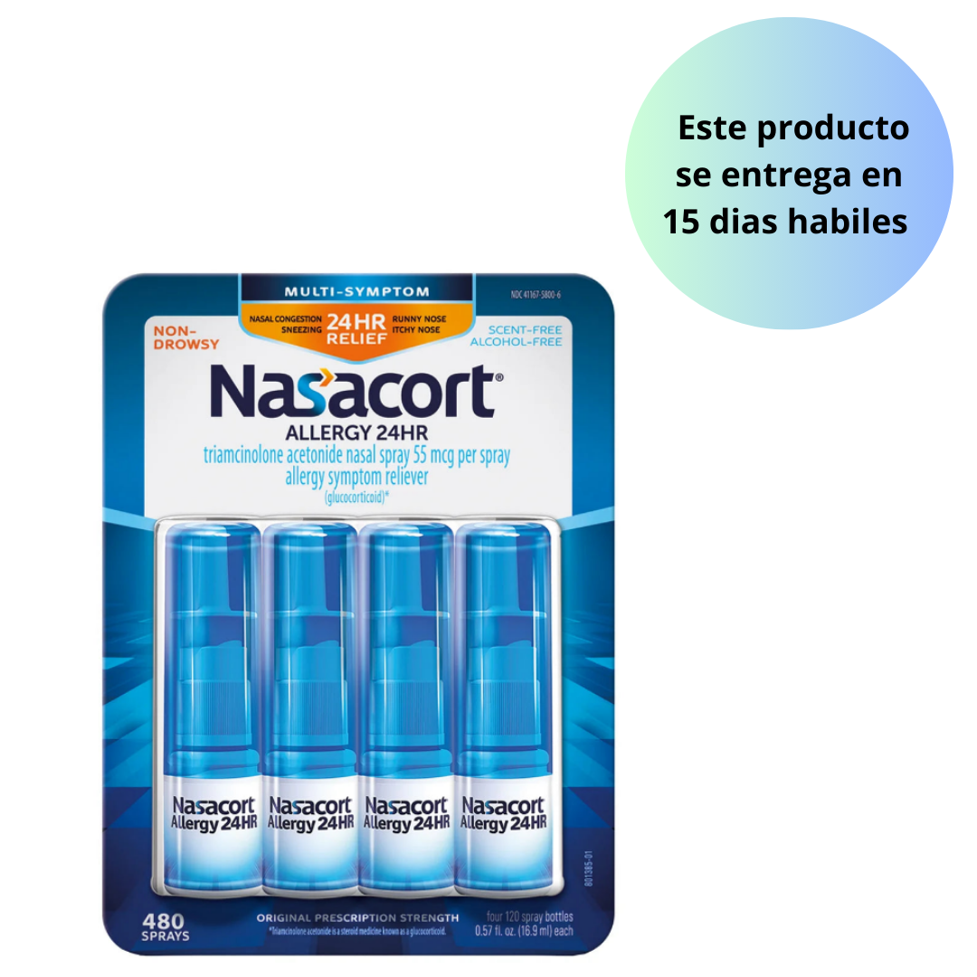 Nasacort Allergy 24 HR, 480 Metered Sprays PACK DE 4