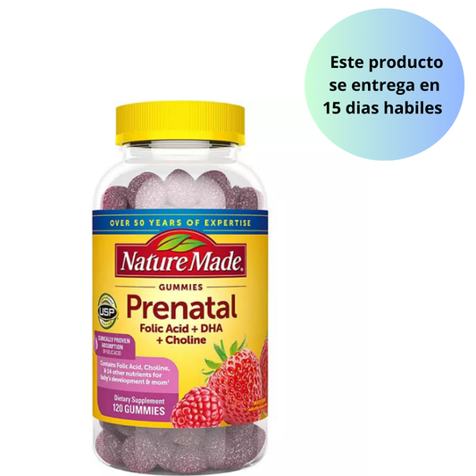 PRENATAL Ácido fólico + DHA + choline 120 Gomitas