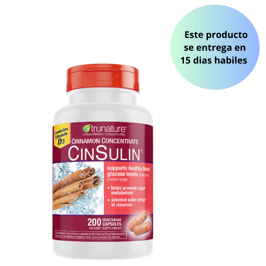 Trunature Cinnamon Concentrate Cinsulin 500mg, 200 Capsulas
