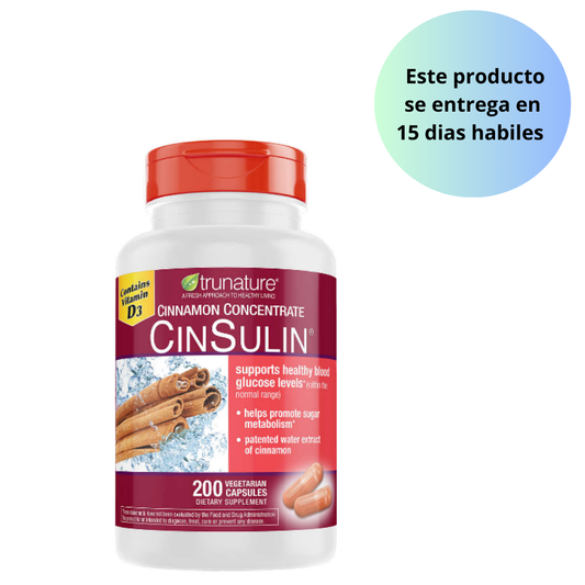Trunature Cinnamon Concentrate Cinsulin 500mg, 200 Capsulas