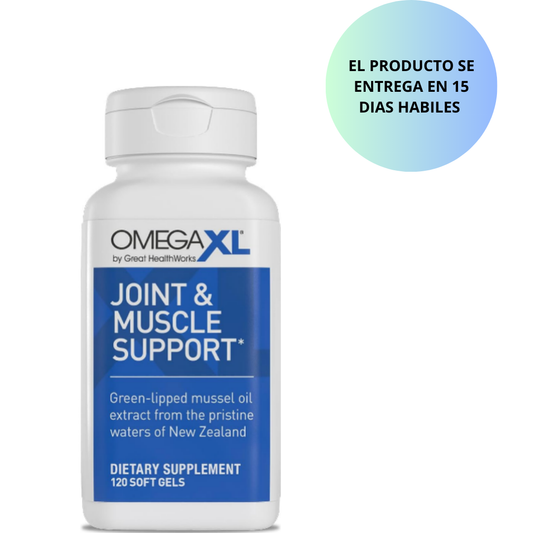 OmegaXL Joint Support Supplement - Natural Muscle Support, Green Lipped Mussel Oil,120 Capsulas de Gel