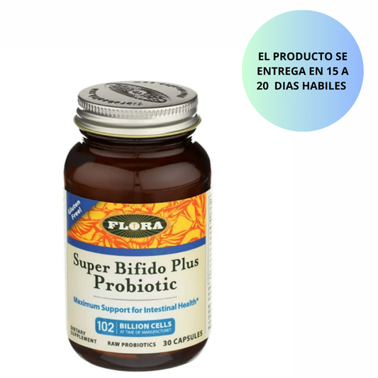 Flora Super Bifido Plus Probiótico 102 Billion - 30 Cápsulas