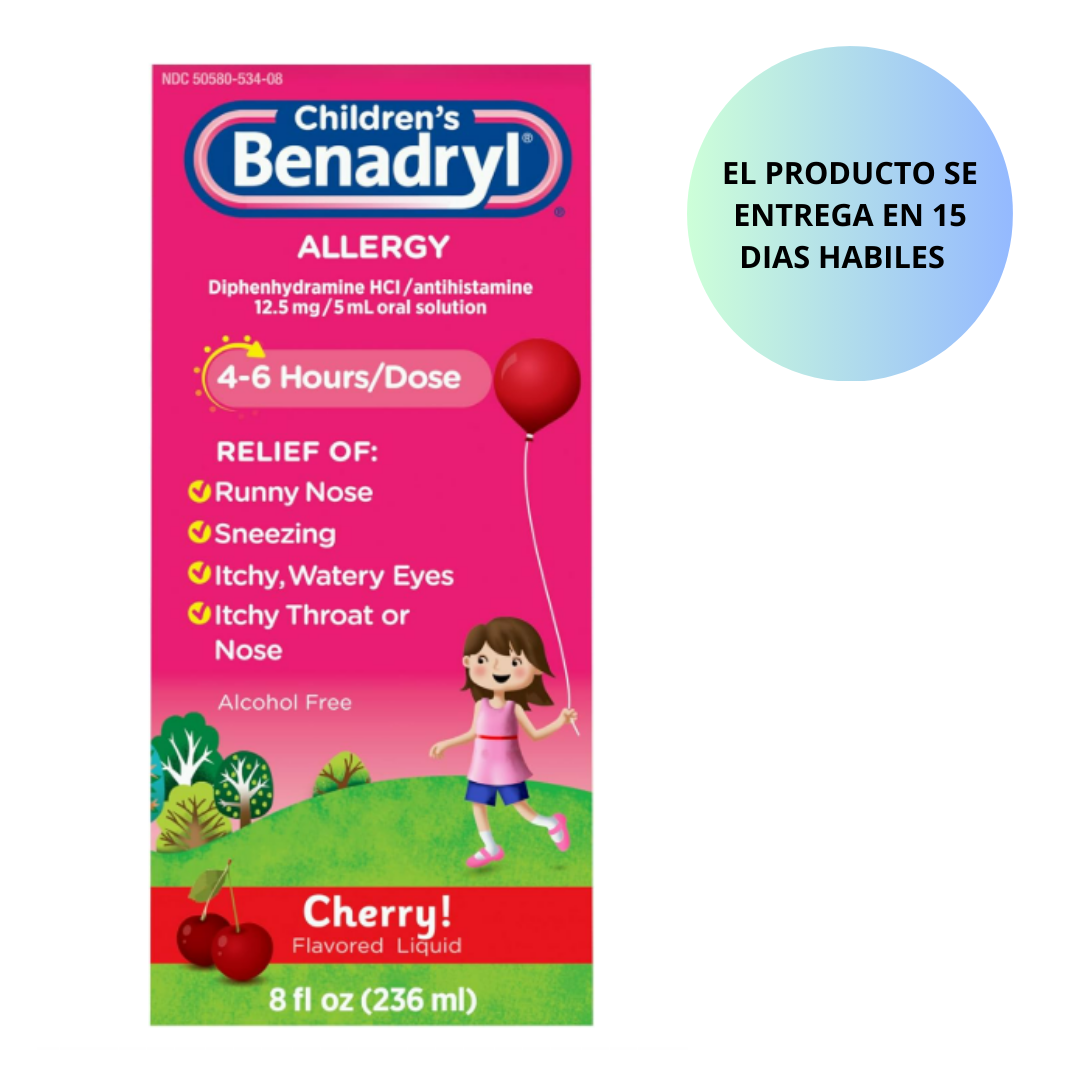 Children's BENADRYL® Allergy - Jarabe para el alivio de la alergia con difenhidramina CIH, niños - 236ml