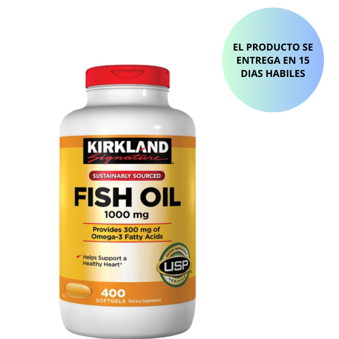 Kirkland Signature Fish Oil 1000mg , 400 capsulas blandas