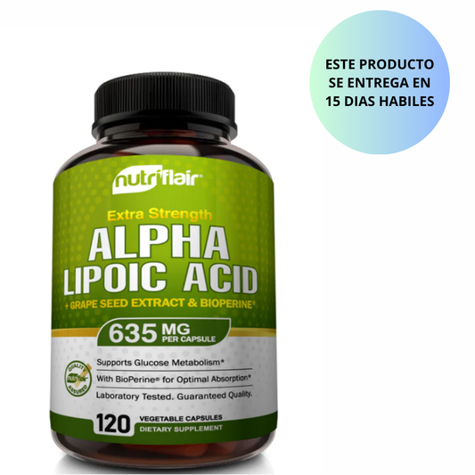 Alpha Lipoic Acid 635mg Nutriflair , 120  Capsulas