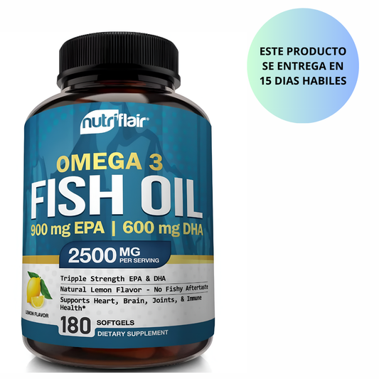 NutriFlair Fish Oil Omega 3 - 180 cápsulas.