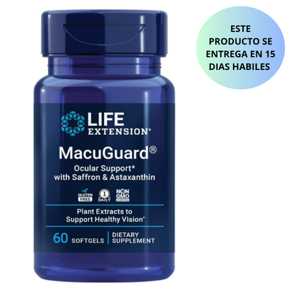 Life Extension - MacuGuard ocular support con Saffron y Astaxanthin, 60 capsulas