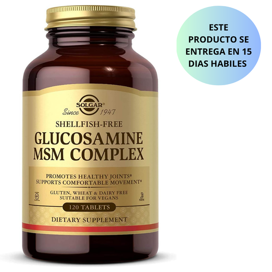 Solgar - Glucosamina MSM complex sin mariscos, 120 tabletas