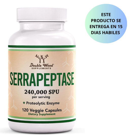 Double Wood - Serrapeptase 240,000 SPU- 120 capsulas