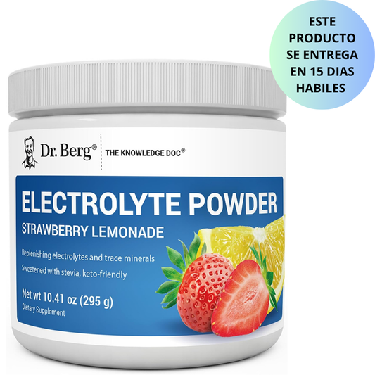Dr. Berg - Electrolyte Powder 295g, sabor limonada de fresa
