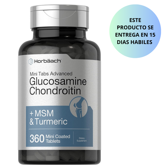 Horbaach - Mini Tabs Advanced, Glucosamina Chondroitin + MSM & Turmeric, 360 mini comprimidos recubiertos