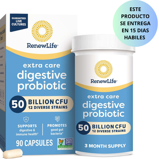 RenewLife - Extra Care Digestive Probiotic 50 Billion CFU, 90 capsulas