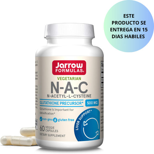 Jarrow Formula Vegetarianas- N-Acetyl L-cysteine(NAC) Glutathiones Precursor, 500mg - 60 capsulas
