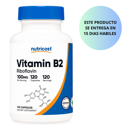 Nutricost - Vitamina B2 Riboflavin 100mg, 120 capsulas