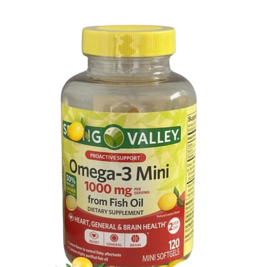 Omega-3 Mini Fish Oil Spring Valley 1000 mg,  Capsulas